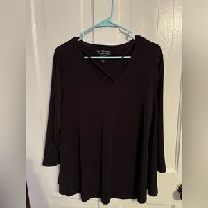 Chico's Elegant Black Long Sleeve Top